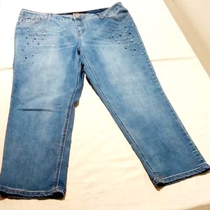 Ladies GG jean's pearl embellished